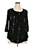 Pale Sky Black 3/4 Sleeve Blouse Size 2X - photo 1