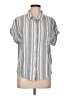Thread & Supply Stripes Gray Short Sleeve Button-Down Shirt Size L - photo 1