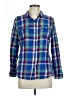 Old Navy 100% Cotton Plaid Blue Long Sleeve Button-Down Shirt Size L - photo 1