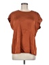 Halogen 100% Polyester Brown Short Sleeve Blouse Size M - photo 1