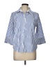 Chico's Stripes Blue 3/4 Sleeve Button-Down Shirt Size Lg (2) - photo 1