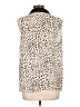 Pleione 100% Polyester Animal Print Ivory Sleeveless Blouse Size L - photo 2