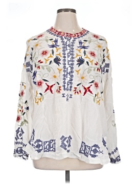 Johnny Was Long Sleeve Silk Top