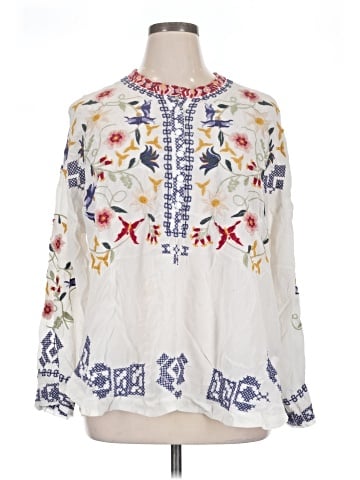 Johnny Was Long Sleeve Silk Top (view 1)