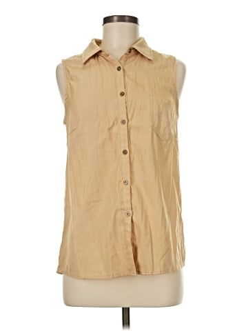 Allegra K Sleeveless Button-Down Shirt (view 1)