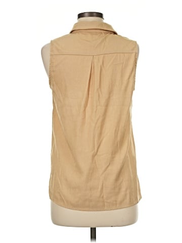 Allegra K Sleeveless Button-Down Shirt (view 2)