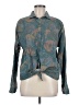 PrAna Floral Teal Long Sleeve Blouse Size M - photo 1