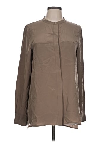 Vince. Long Sleeve Silk Top (view 1)