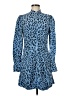 A.L.C. Animal Print Blue Casual Dress Size 8 - photo 1