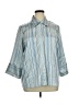 Milano Stripes Blue 3/4 Sleeve Button-Down Shirt Size 1X - photo 1