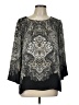 Rose + Olive 100% Polyester Black 3/4 Sleeve Blouse Size L - photo 1