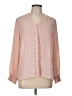 Elle 100% Polyester Polka Dots Pink Long Sleeve Blouse Size L - photo 1