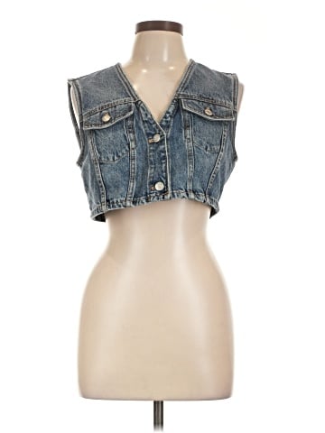 Zara Denim Vest (view 1)