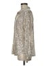 Open Edit Metallic Silver Long Sleeve Blouse Size M - photo 5