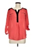 My Michelle 100% Polyester Color Block Red 3/4 Sleeve Blouse Size M - photo 1