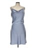 Glam 100% Polyester Solid Blue Cocktail Dress Size L - photo 1