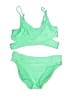 Art Class Solid Green Two Piece Swimsuit Size 14 - photo 1
