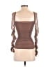 Shein 100% Polyester Brown 3/4 Sleeve Top Size S - photo 2