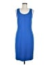 St. John Collection Solid Blue Casual Dress Size 6 - photo 1