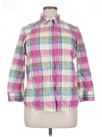 Chaps 3/4 Sleeve Button-Down Shirt (view 1)