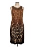 Sandra Darren Animal Print Brown Cocktail Dress Size 12 - photo 1