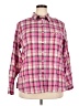 Allison Daley Plaid Pink Long Sleeve Button-Down Shirt Size 20W - photo 1