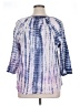 Chaps 100% Cotton Tie-dye Blue 3/4 Sleeve Blouse Size XL - photo 2