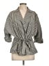 Talbots 100% Polyester Checkered-gingham Gray 3/4 Sleeve Blouse Size L - photo 1