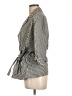 Talbots 100% Polyester Checkered-gingham Gray 3/4 Sleeve Blouse Size L - photo 5