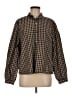 Everlane Houndstooth Brown Long Sleeve Button-Down Shirt Size 8 - photo 1