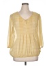 St. John's Bay 100% Polyester Yellow 3/4 Sleeve Blouse Size 1X - photo 1