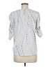 Democracy Graphic Blue Silver 3/4 Sleeve Blouse Size M - photo 2
