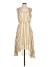 Blu Pepper 100% Polyester Stripes Gold Casual Dress Size L - photo 1