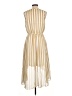 Blu Pepper 100% Polyester Stripes Gold Casual Dress Size L - photo 2