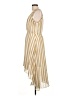 Blu Pepper 100% Polyester Stripes Gold Casual Dress Size L - photo 5