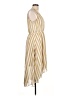 Blu Pepper 100% Polyester Stripes Gold Casual Dress Size L - photo 4