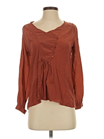 Lie Long Sleeve Silk Top (view 1)