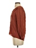 Lie 100% Silk Brown Long Sleeve Silk Top Size 4 - photo 5