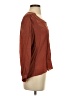 Lie 100% Silk Brown Long Sleeve Silk Top Size 4 - photo 4