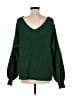 Impressions 100% Acrylic Solid Green Pullover Sweater Size S - photo 2