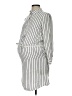 H&M Mama 100% Polyester Stripes Silver Gray Casual Dress Size S - photo 1