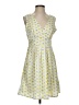 Maison Jules 100% Polyester Print Yellow Casual Dress Size S - photo 1