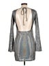 Thirty/Thirty Metallic Silver Cocktail Dress Size L - photo 2