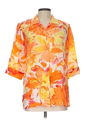 TanJay 3/4 Sleeve Silk Top (view 1)