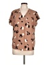 Apt. 9 100% Polyester Brown Short Sleeve Blouse Size L - photo 1