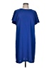 Ann Taylor 100% Polyester Solid Blue Casual Dress Size L - photo 1