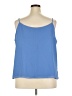 Karen Miller 100% Polyester Blue Sleeveless Blouse Size 24 - photo 2