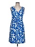 Leota Print Blue Casual Dress Size L (petite) - photo 1