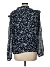 J.Crew Factory Store 100% Polyester Floral Blue Long Sleeve Blouse Size L - photo 2