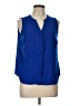 Apt. 9 100% Polyester Solid Blue Sleeveless Blouse Size L (petite) - photo 1